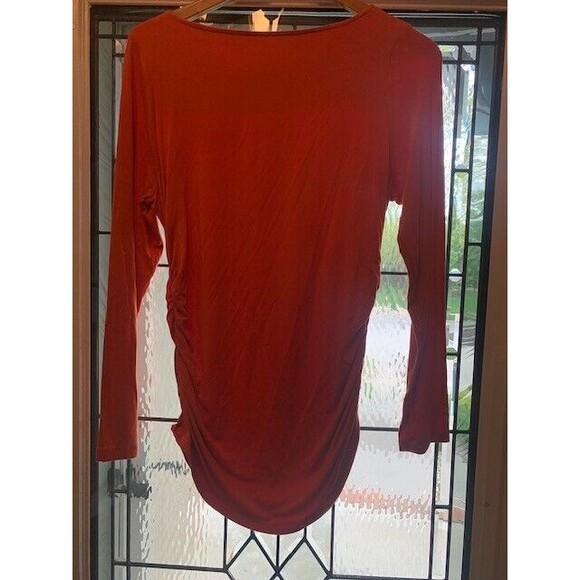 Soft Surroundings  MED Orange Tunic Top Boat Neck Coastal Core Beachy Travel - Picture 5 of 13